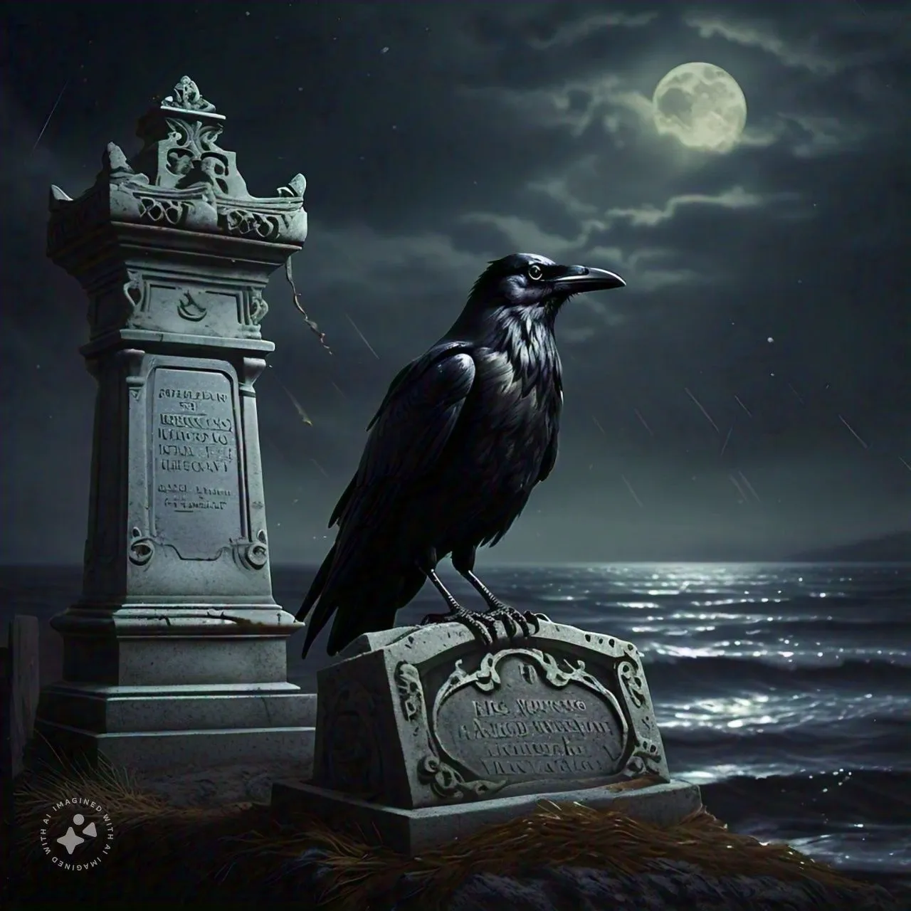 cuervo y tumbas frente al mar | Lufso